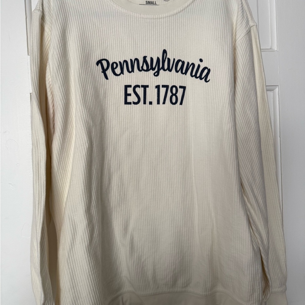 Cream 'Pennsylvania EST. 1787' Ribbed Sweatshirt